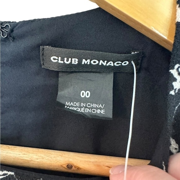 NWT Club Monaco - Kaisle Dress Black White Floral 00 - Picture 6 of 10